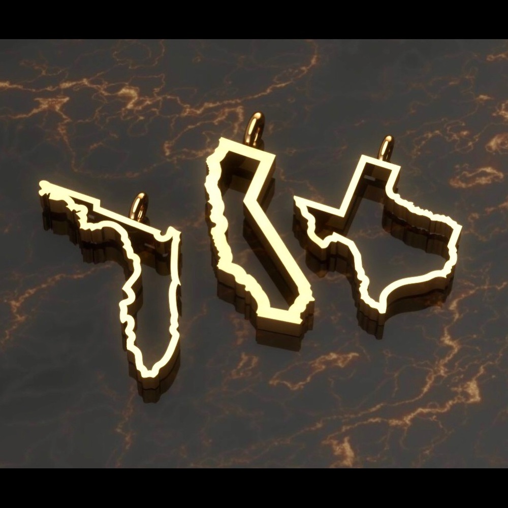 State shaped pendants - Picture 2 of 3